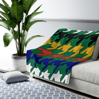 South Africa Retro Houndstooth Blanket Throw