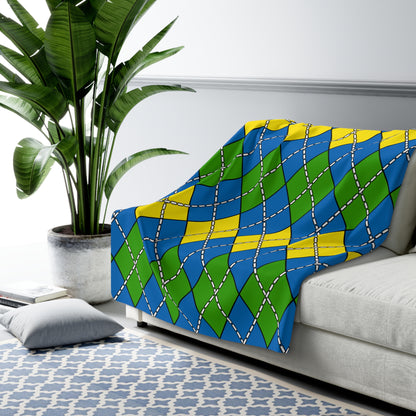 Gabon Retro Argyle Blanket Throw