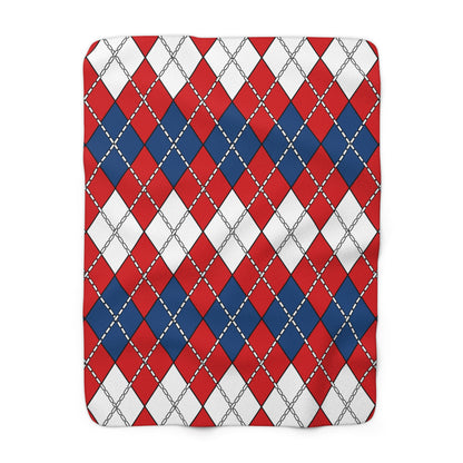 Czechia Retro Argyle Blanket Throw