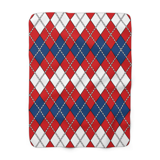 Czechia Retro Argyle Blanket Throw