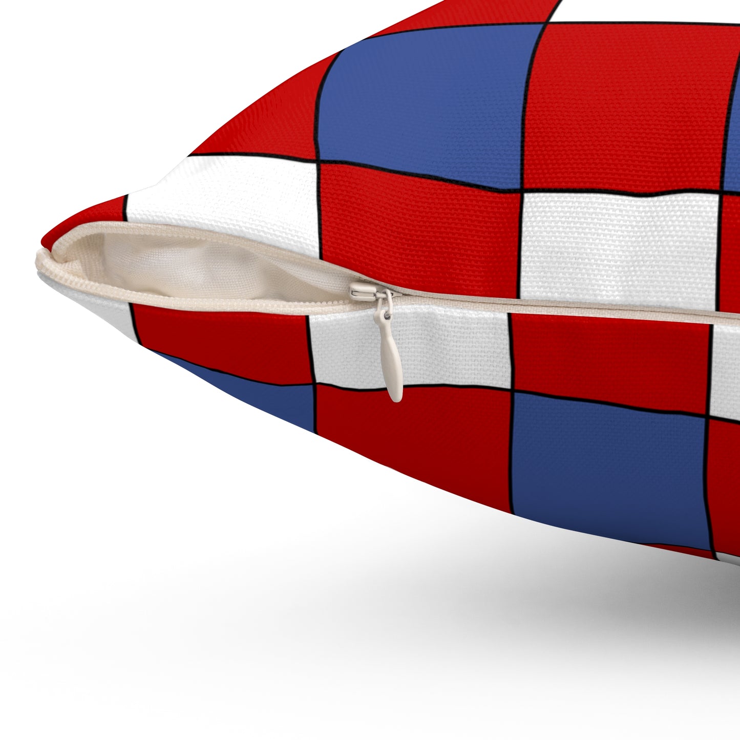 Democratic Peoples Republic Of Korea Retro Check Cushion Pillow