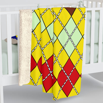 Ecuador Retro Argyle Blanket Throw