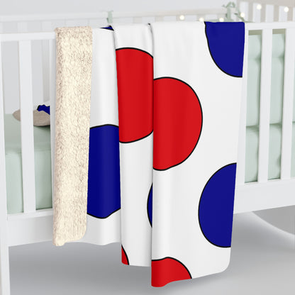 French Guiana Retro Polka Dots Blanket Throw