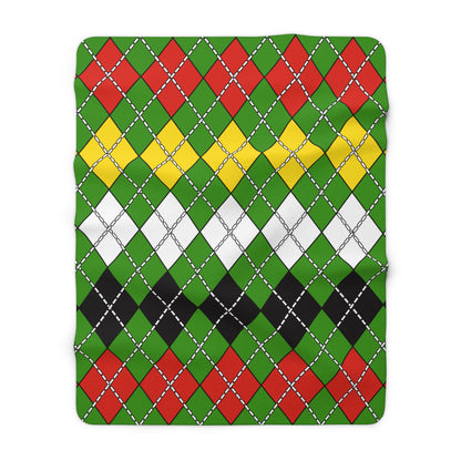 Guyana Retro Argyle Blanket Throw