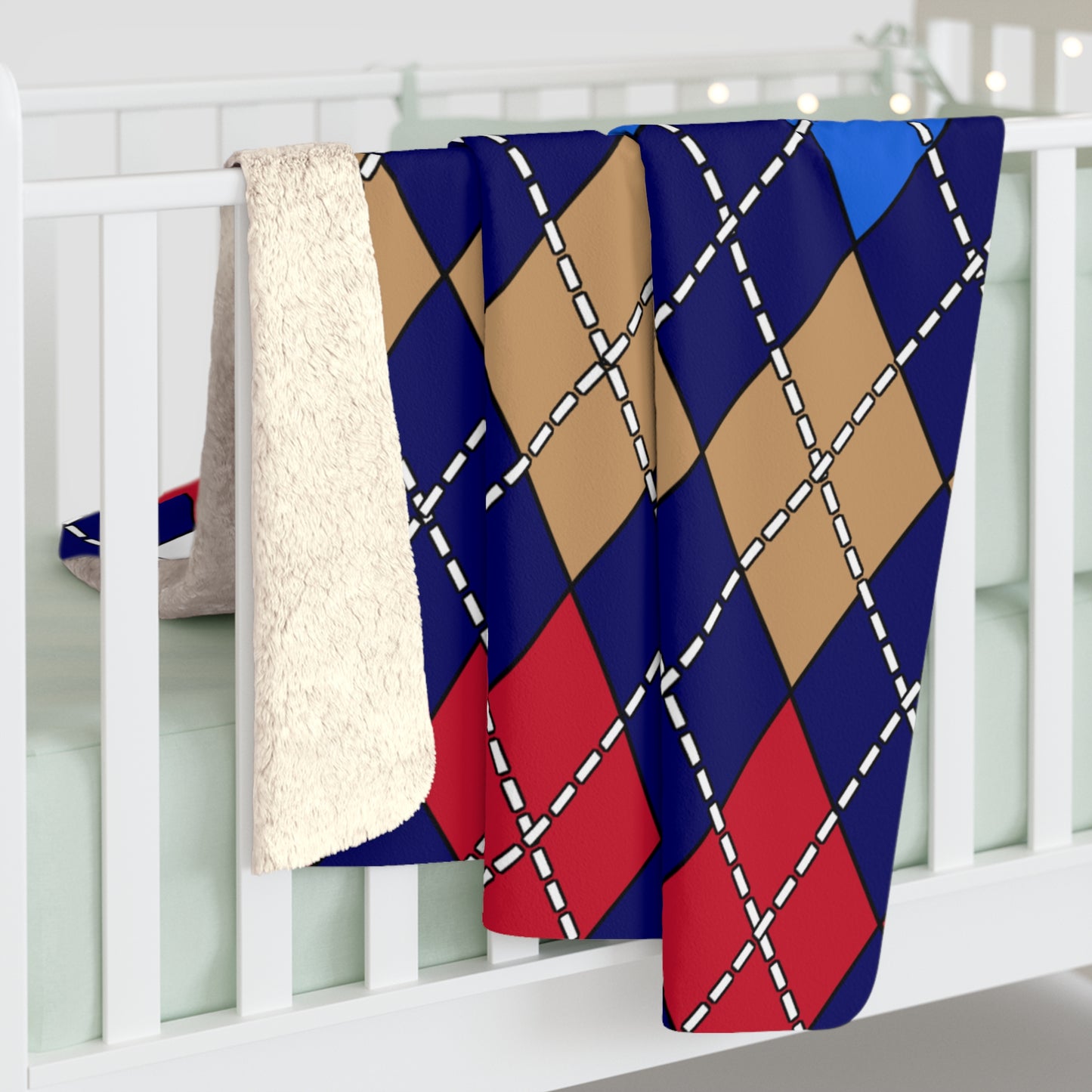 Tristan Da Cunha Retro Argyle Blanket Throw
