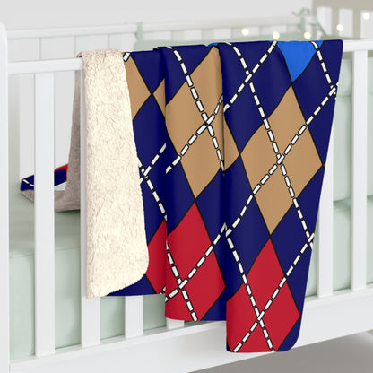 Tristan Da Cunha Retro Argyle Blanket Throw
