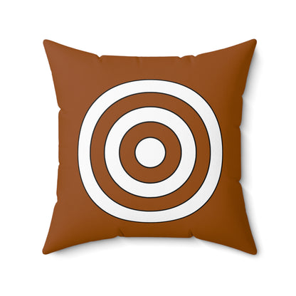 Brown, White Retro Target Cushion Pillow