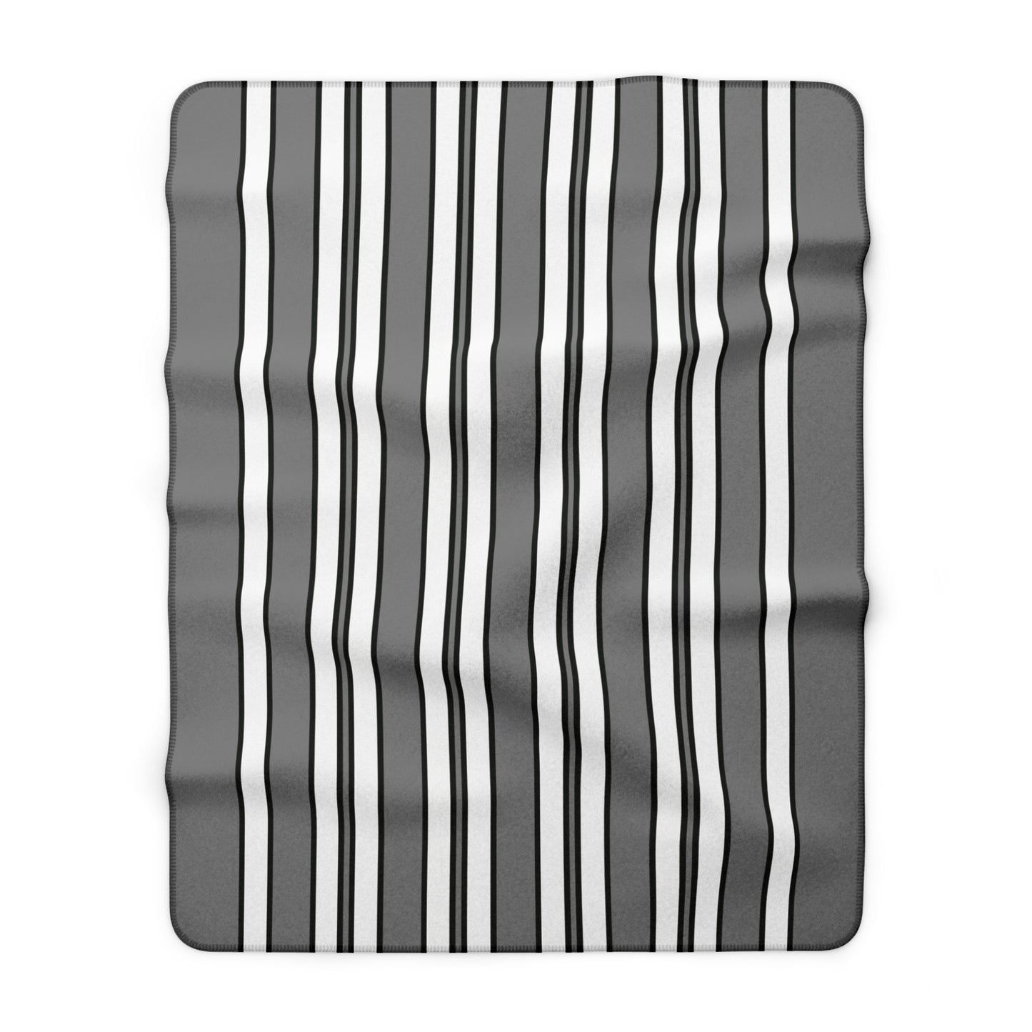 Grey, White Retro Stripes Blanket Throw