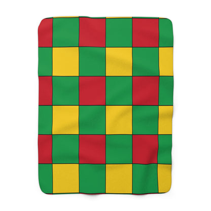 Guinea Bissau Retro Check Blanket Throw