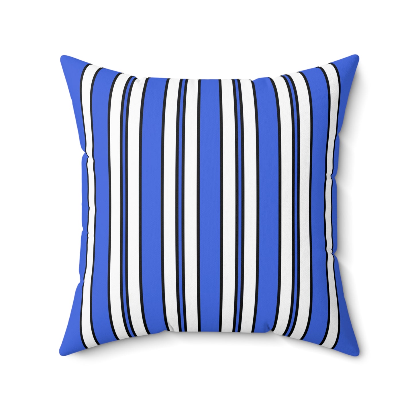 Royal Blue, White Retro Stripes Cushion Pillow