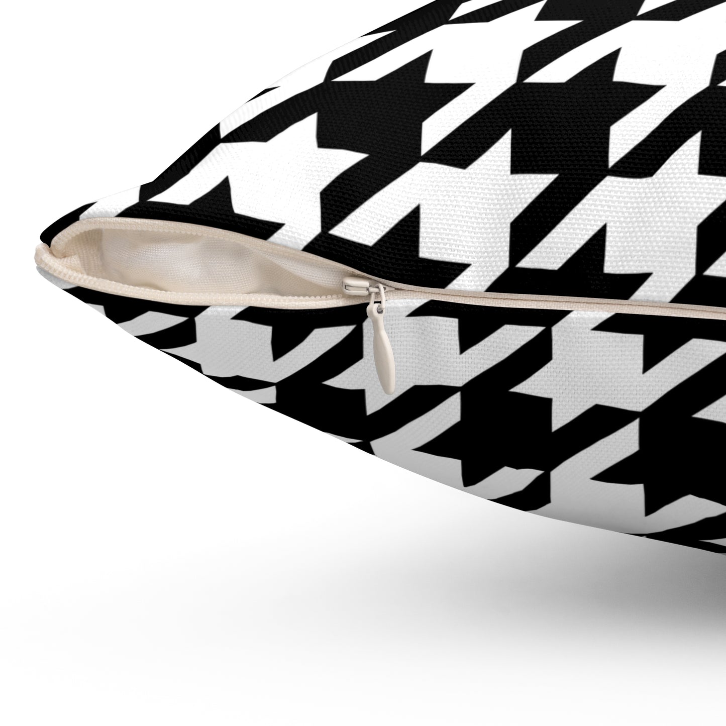 Black, White Retro Houndstooth Cushion Pillow
