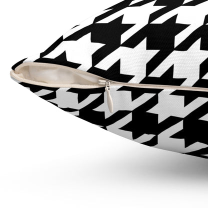 Black, White Retro Houndstooth Cushion Pillow