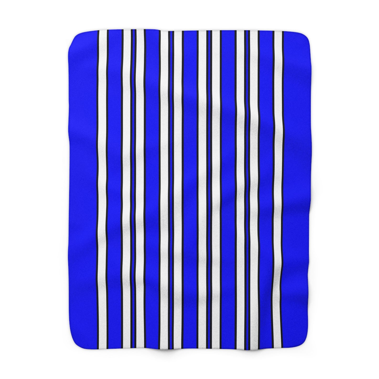 Blue, White Retro Stripes Blanket Throw