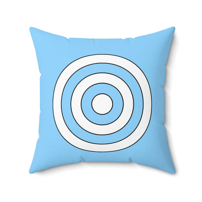 Light Blue, White Retro Target Cushion Pillow