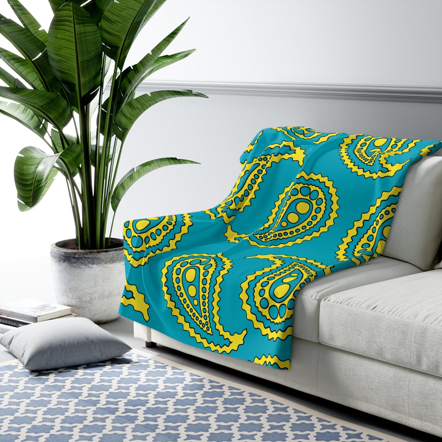 Kazakhstan Retro Paisley Blanket Throw