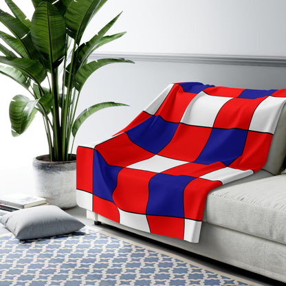 Croatia Retro Check Blanket Throw