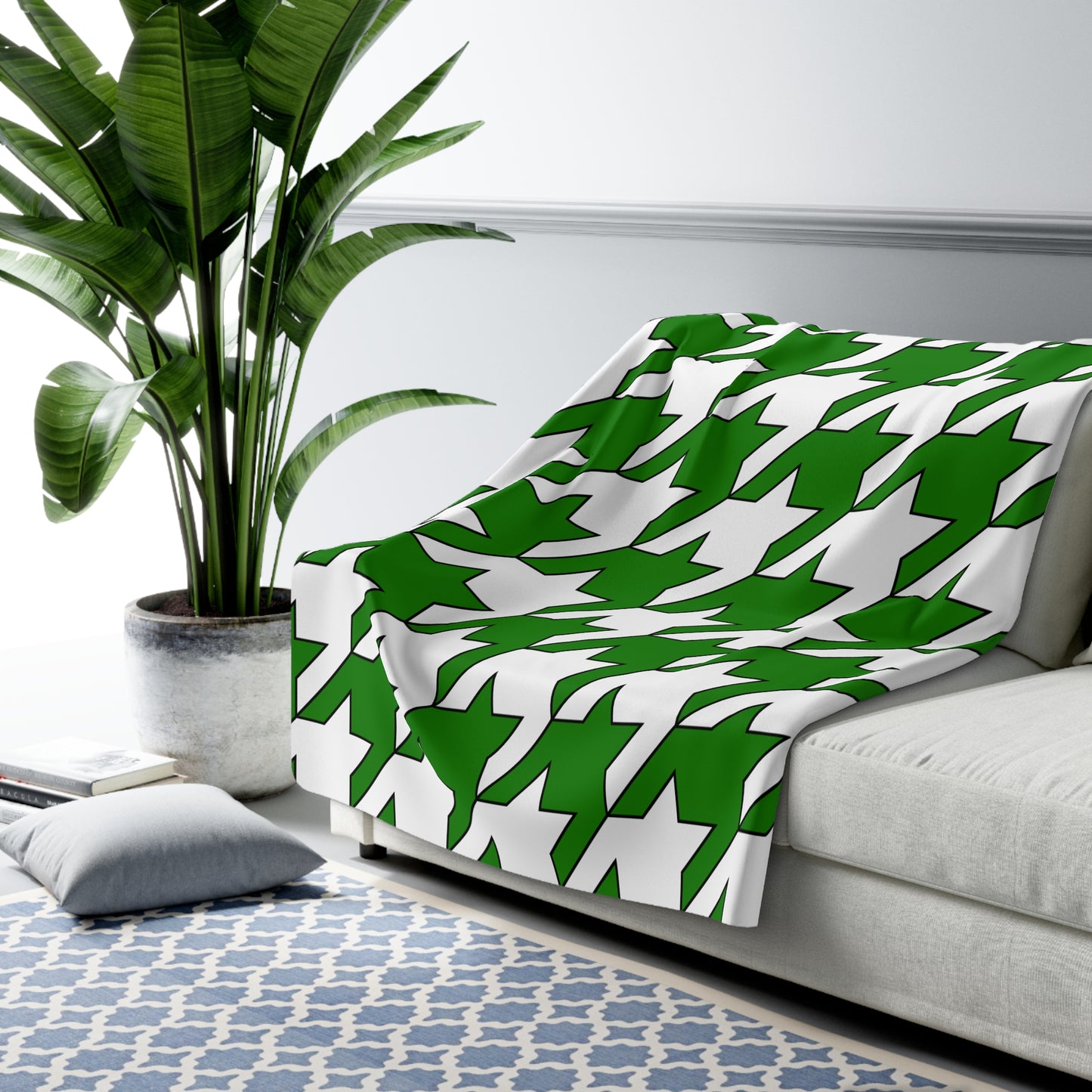 Norfolk Island Retro Houndstooth Blanket Throw