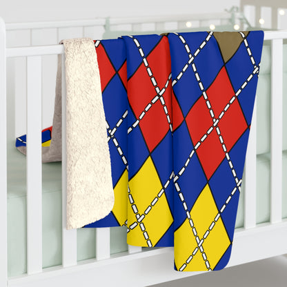 Moldova Retro Argyle Blanket Throw