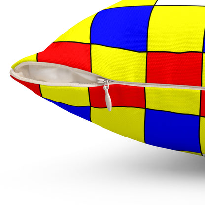 Central African Republic Retro Check Cushion Pillow