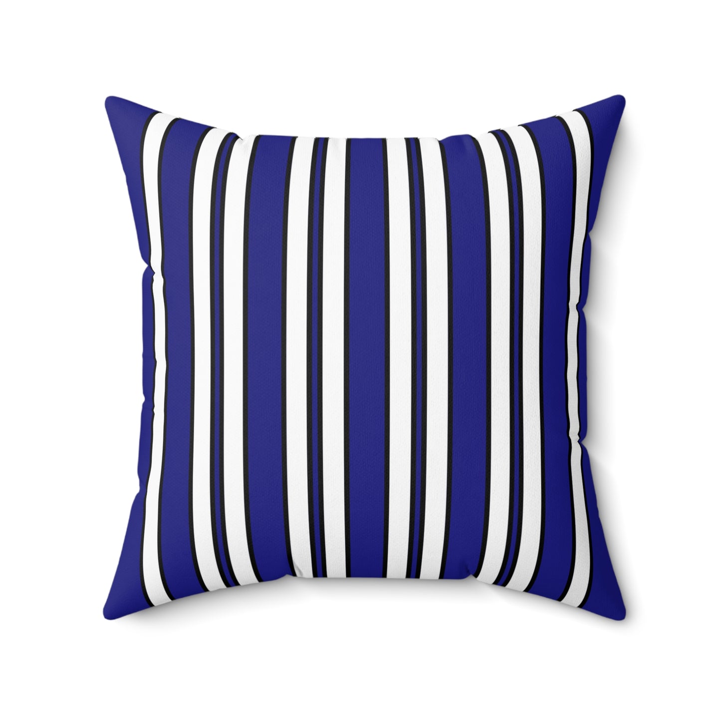 Navy Blue, White Retro Stripes Cushion Pillow