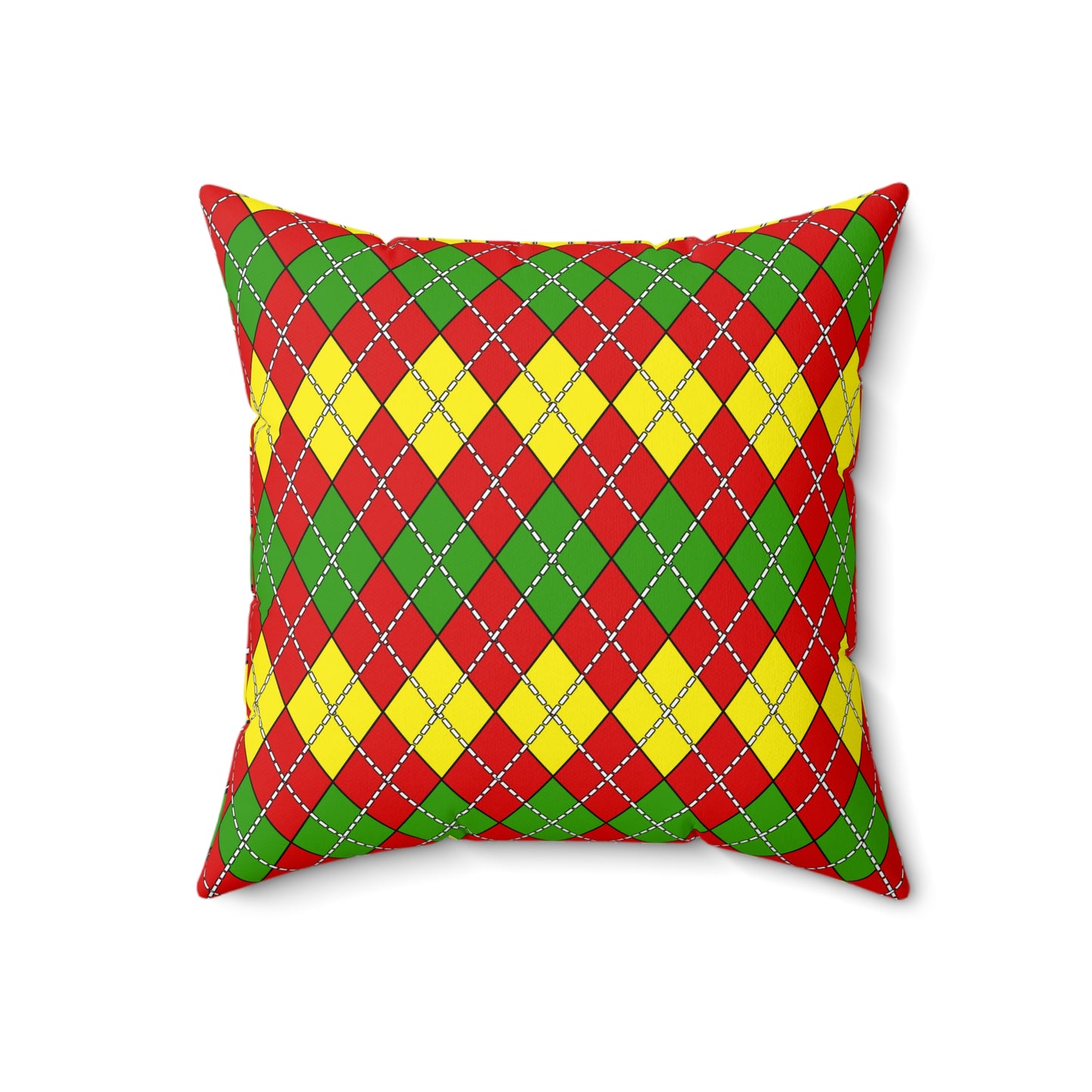 Burkina Faso Retro Argyle Cushion Pillow