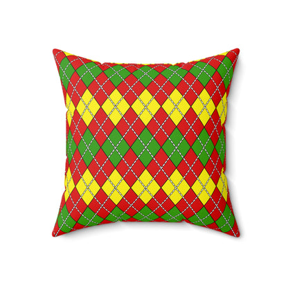 Burkina Faso Retro Argyle Cushion Pillow