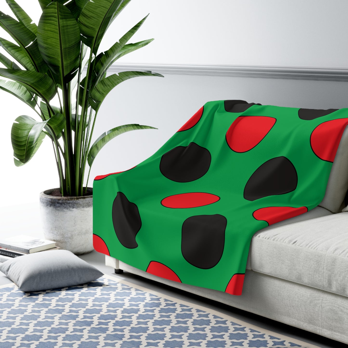 Martinique Retro Polka Dots Blanket Throw