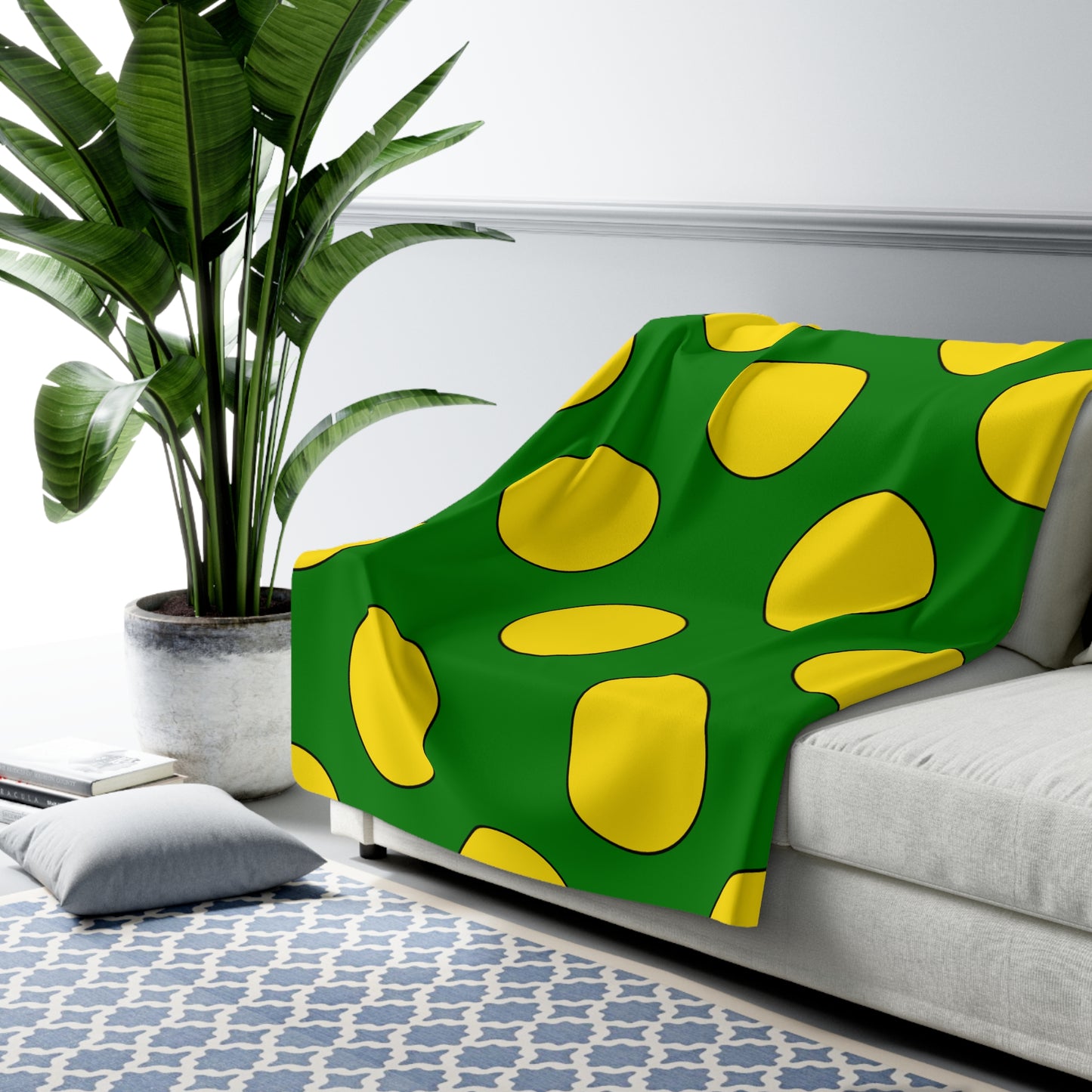 Cocos Islands Retro Polka Dots Blanket Throw