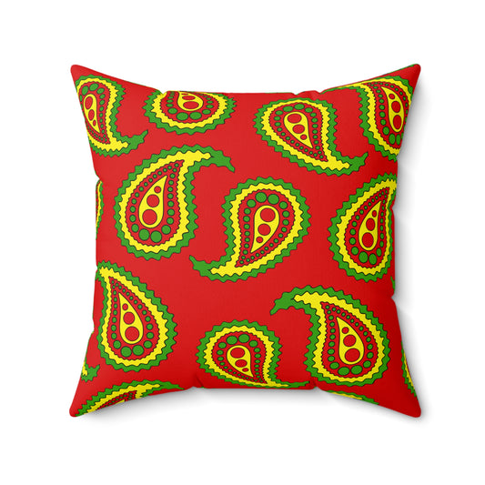 Burkina Faso Retro Paisley Cushion Pillow