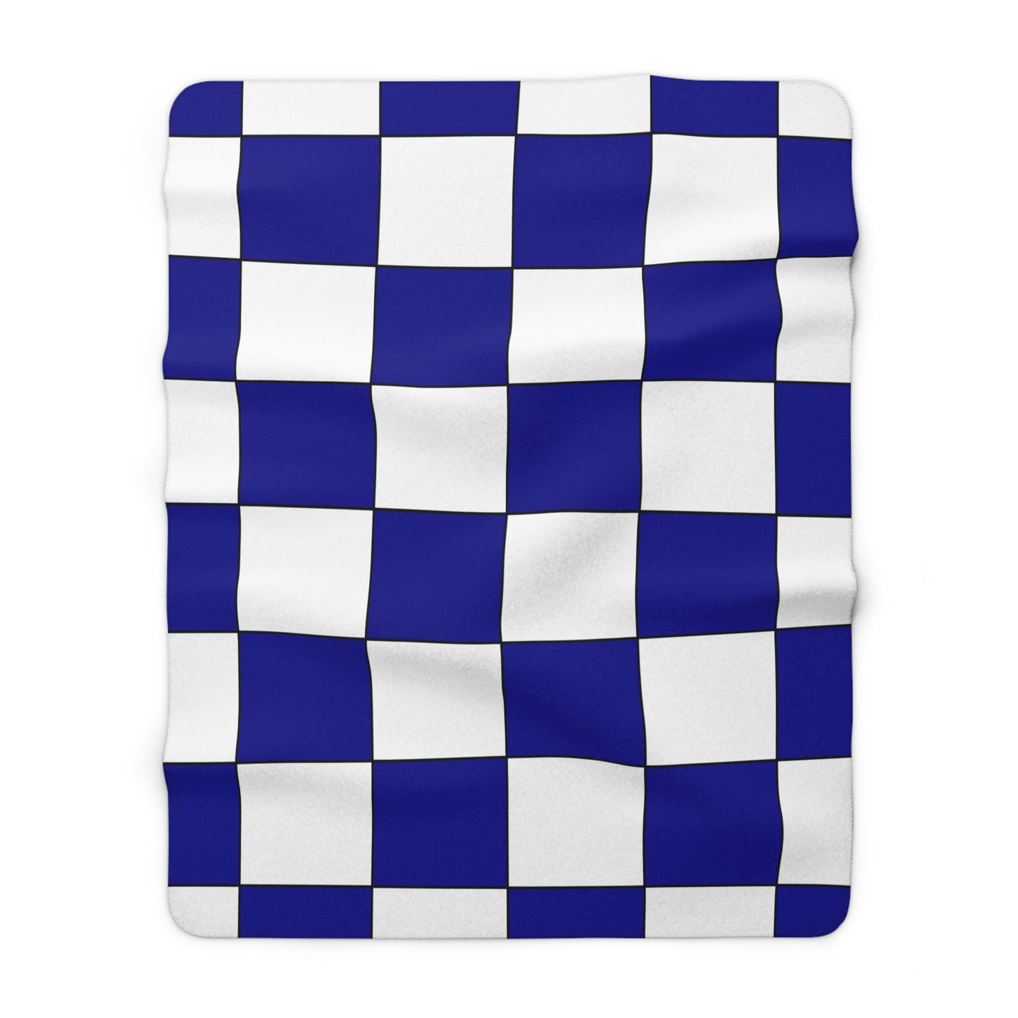 Dark Blue, White Retro Check Blanket Throw