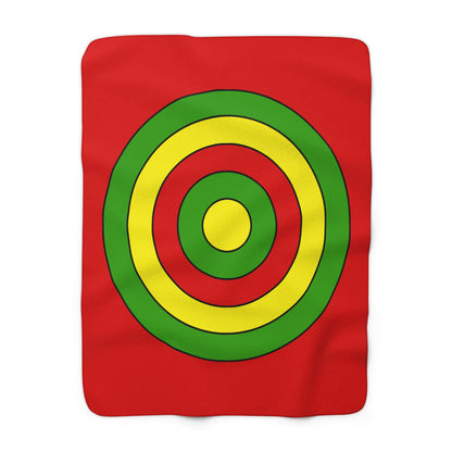 Burkina Faso Retro Target Blanket Throw