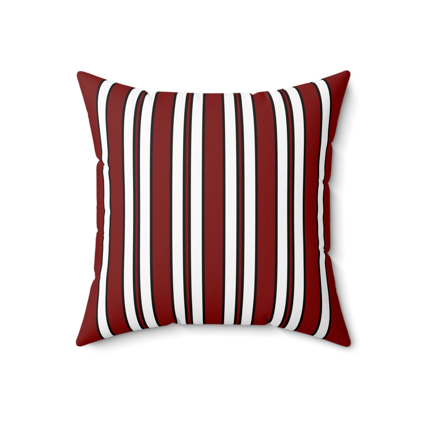 Maroon, White Retro Stripes Cushion Pillow