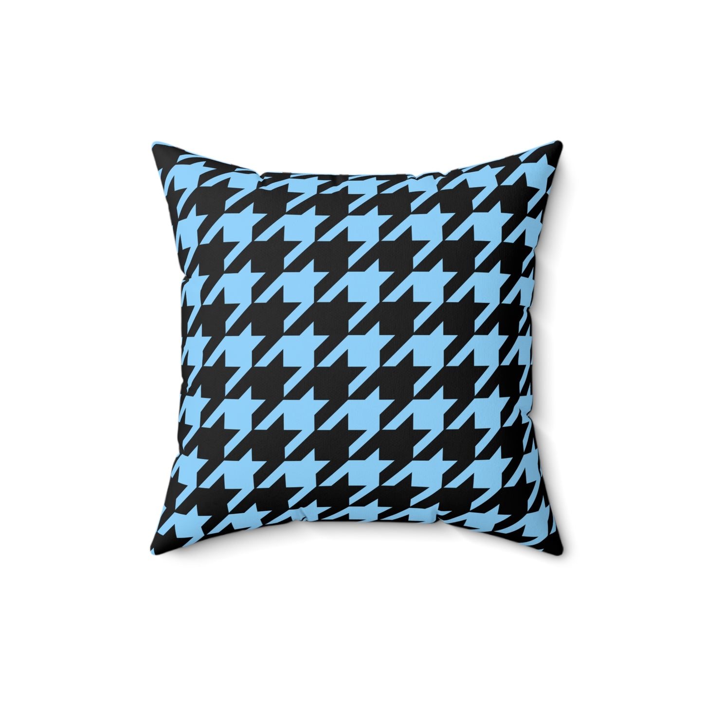 Light Blue, Black Retro Houndstooth Cushion Pillow