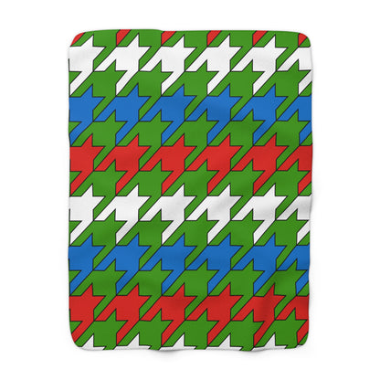 Equatorial Guinea Retro Houndstooth Blanket Throw