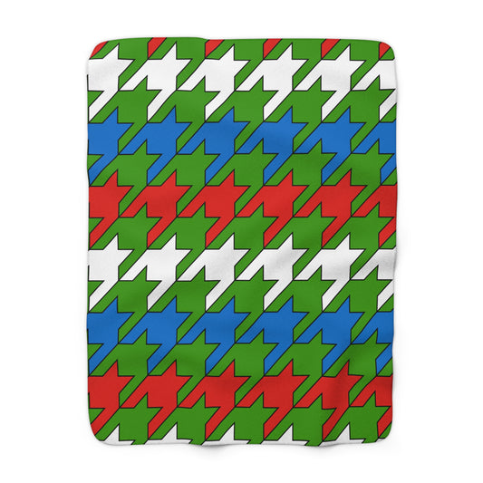 Equatorial Guinea Retro Houndstooth Blanket Throw