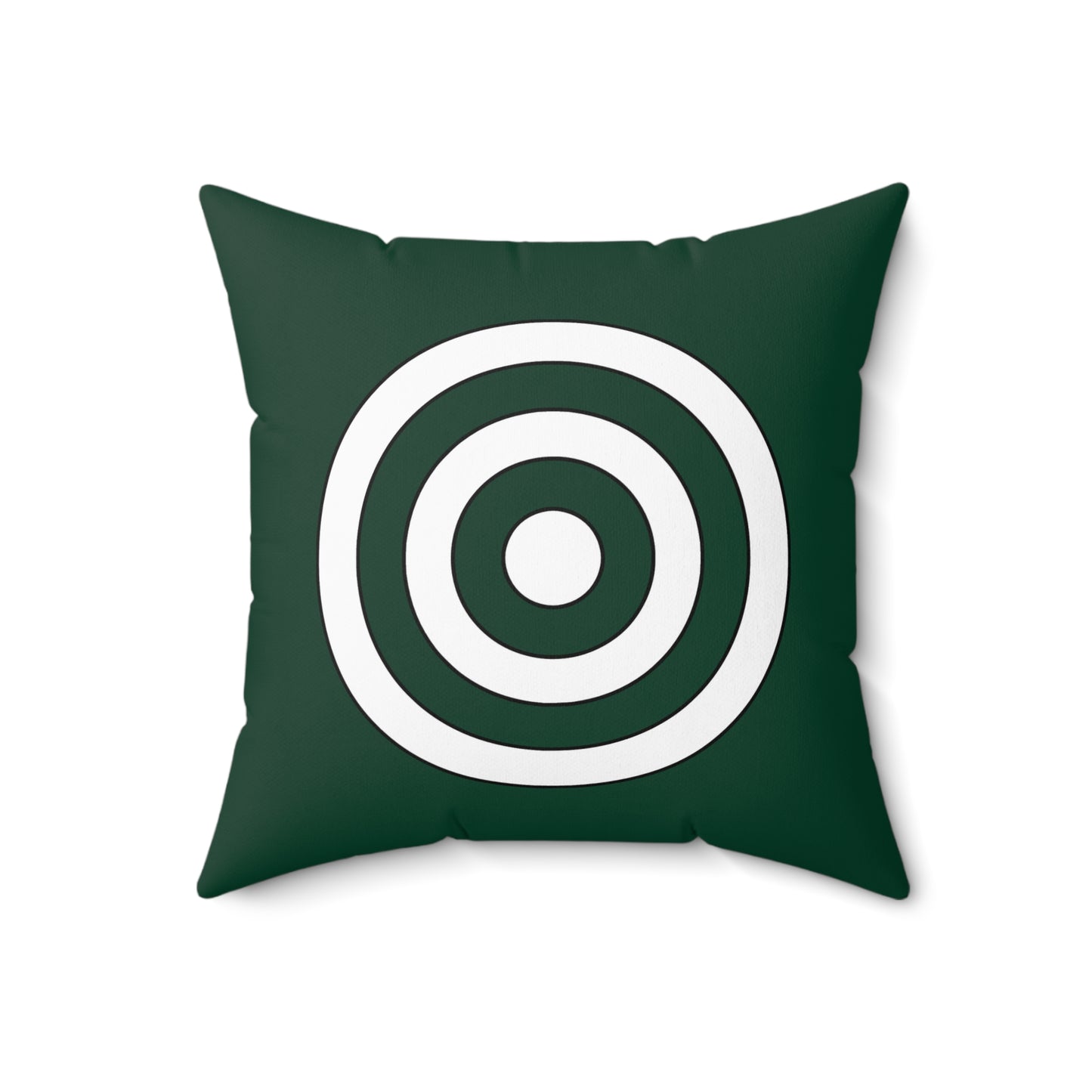 Dark Green, White Retro Target Cushion Pillow