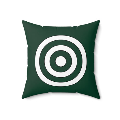 Dark Green, White Retro Target Cushion Pillow