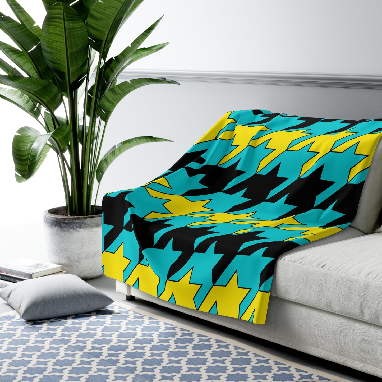 Bahamas Retro Houndstooth Blanket Throw