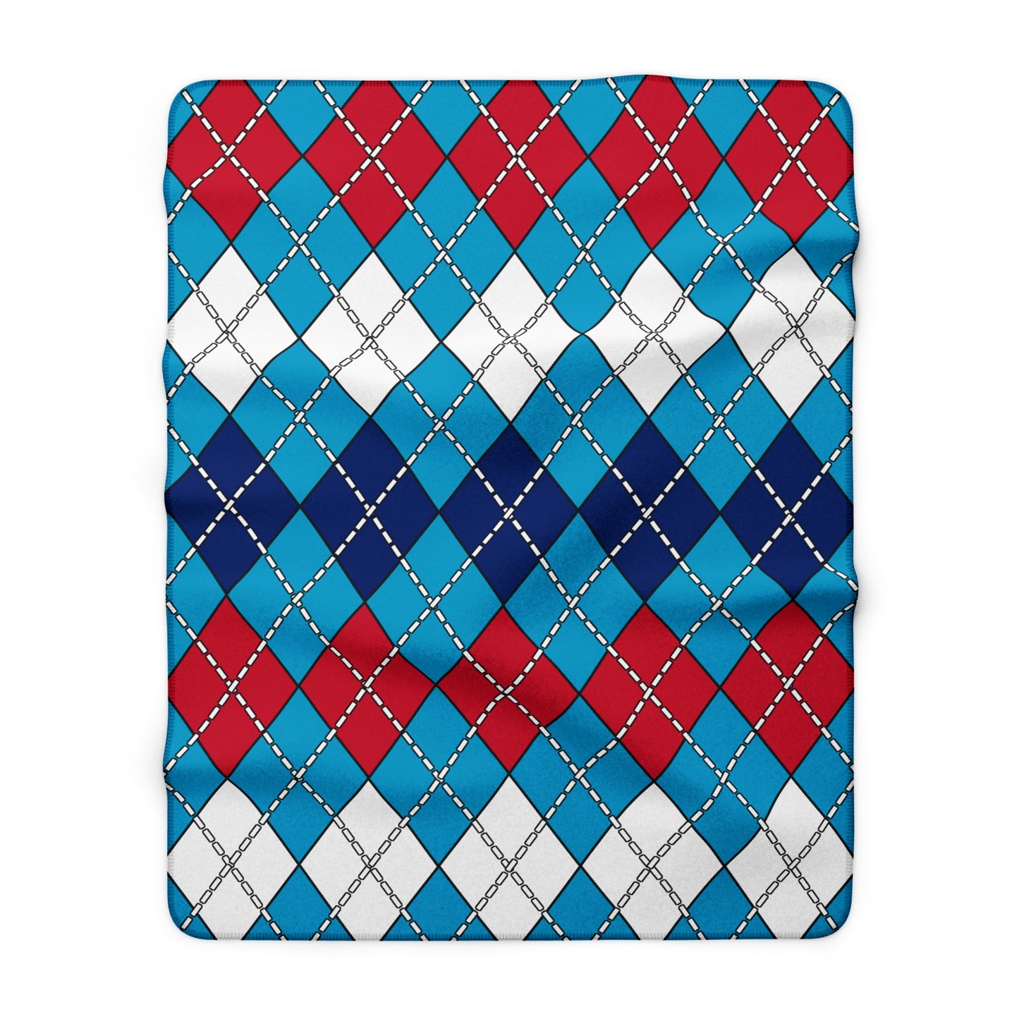 Tuvalu Retro Argyle Blanket Throw