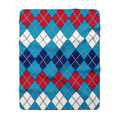 Tuvalu Retro Argyle Blanket Throw
