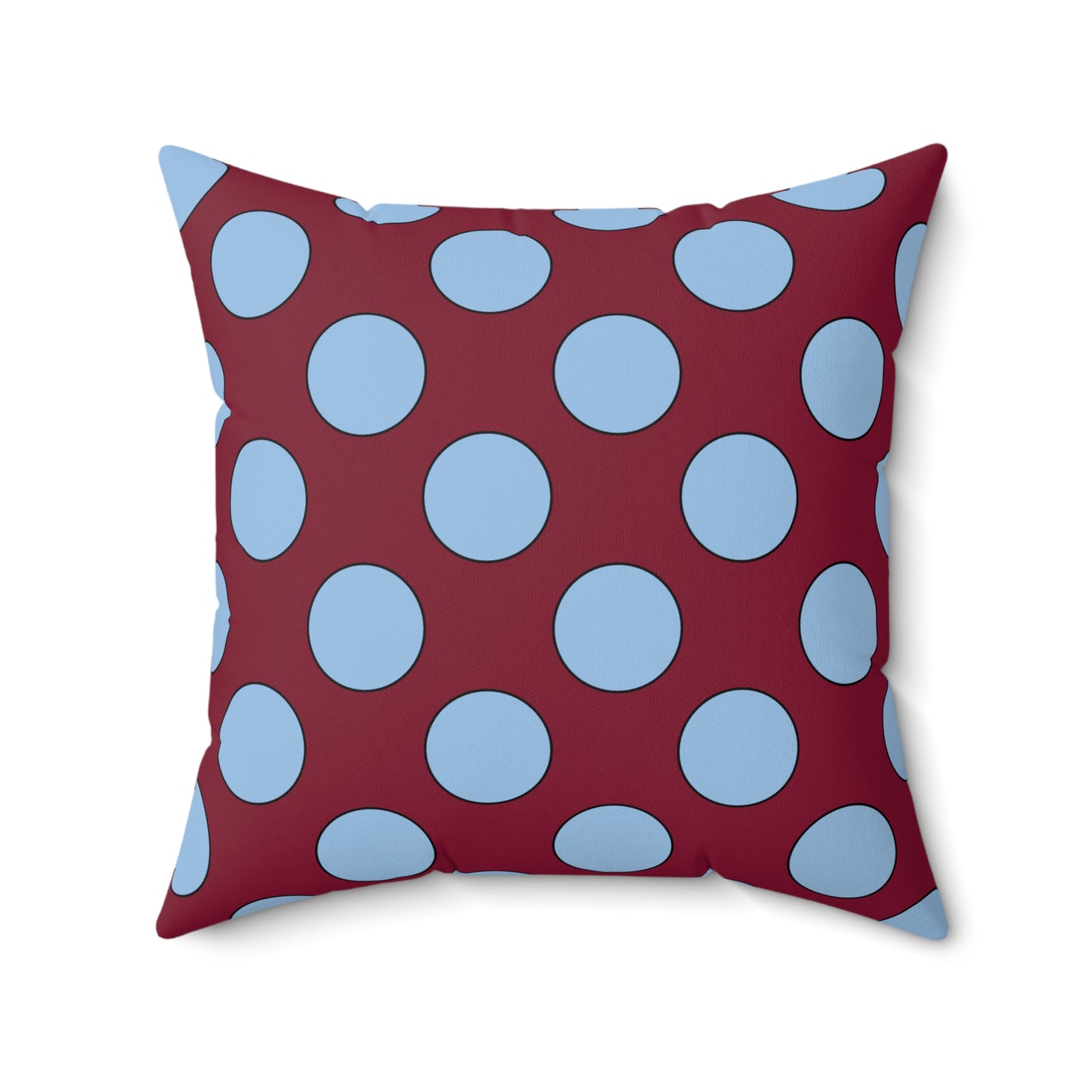 Claret, Blue Retro Polka Cushion Pillow