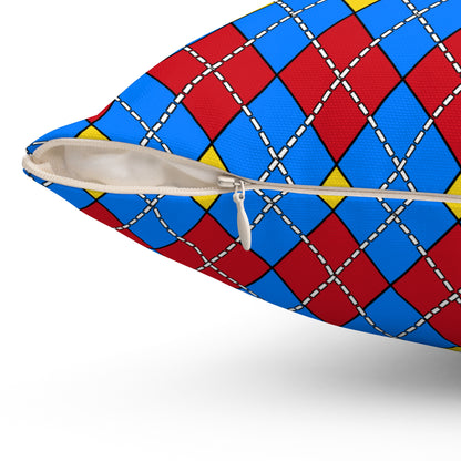 Democratic Republic of the Congo Retro Argyle Cushion Pillow
