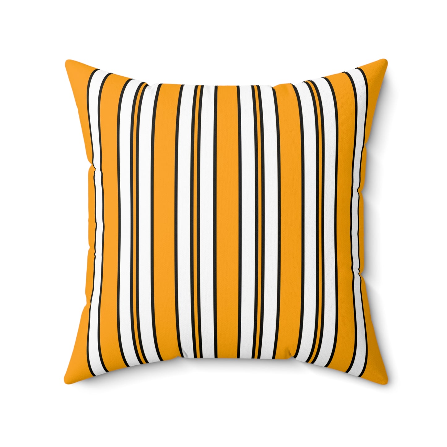 Orange, White Retro Stripes Cushion Pillow