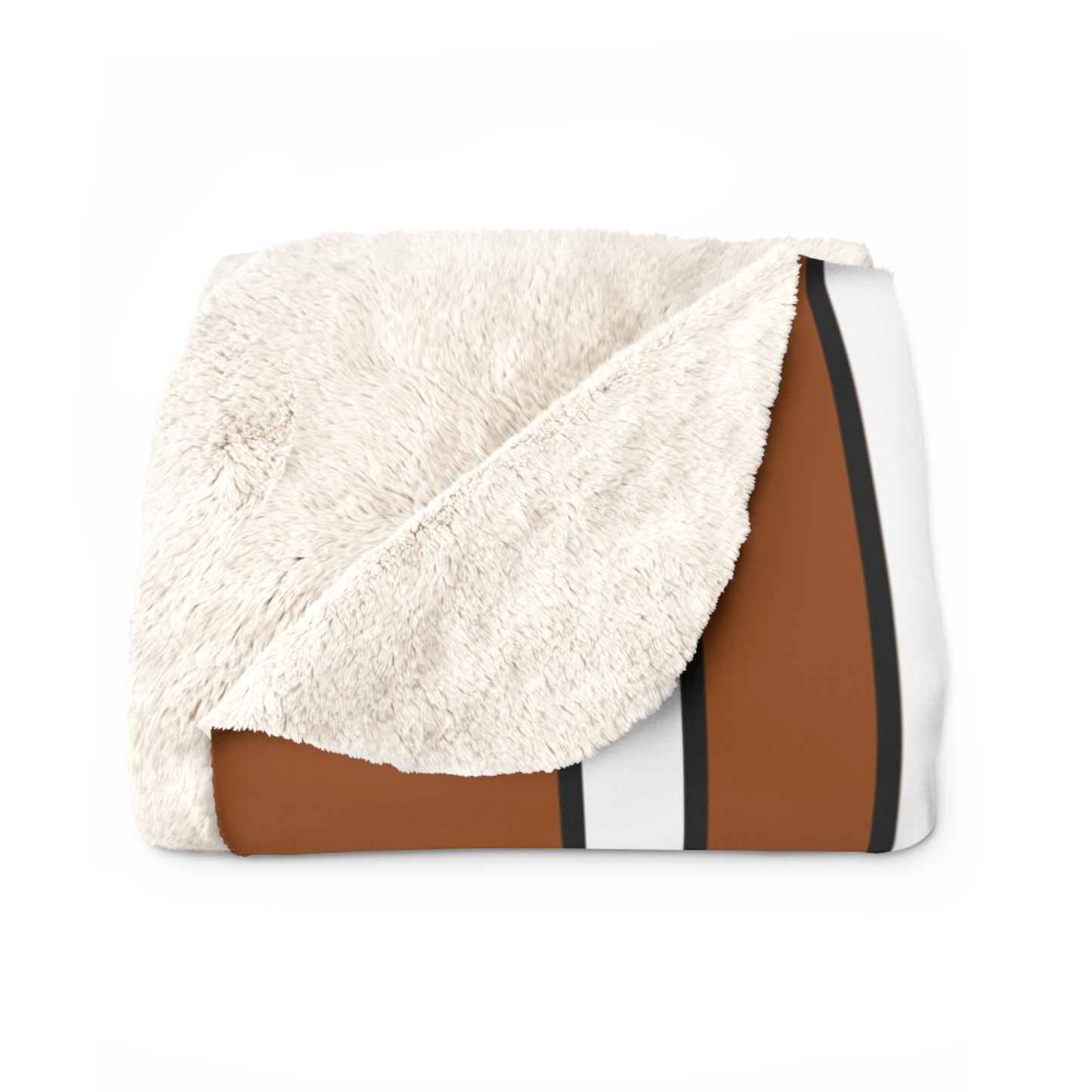 Brown, White Retro Stripes Blanket Throw