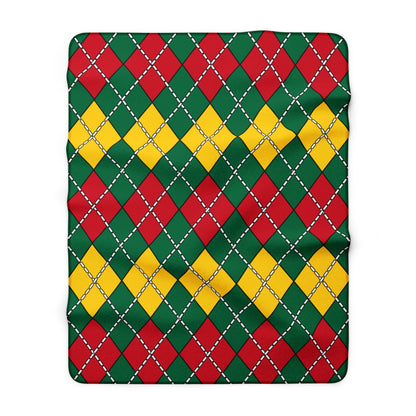 Ghana Retro Argyle Blanket Throw
