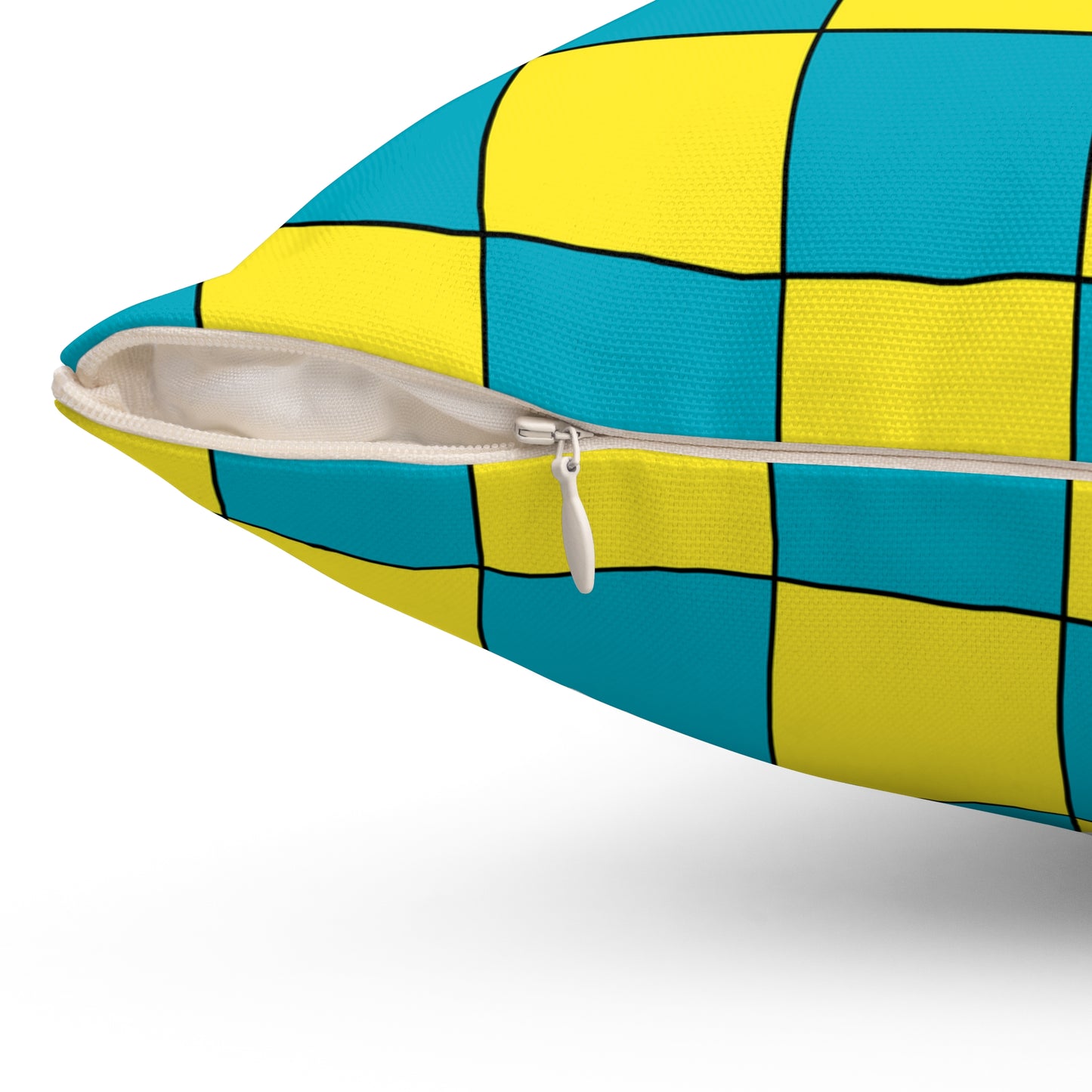 Kazakhstan Retro Check Cushion Pillow