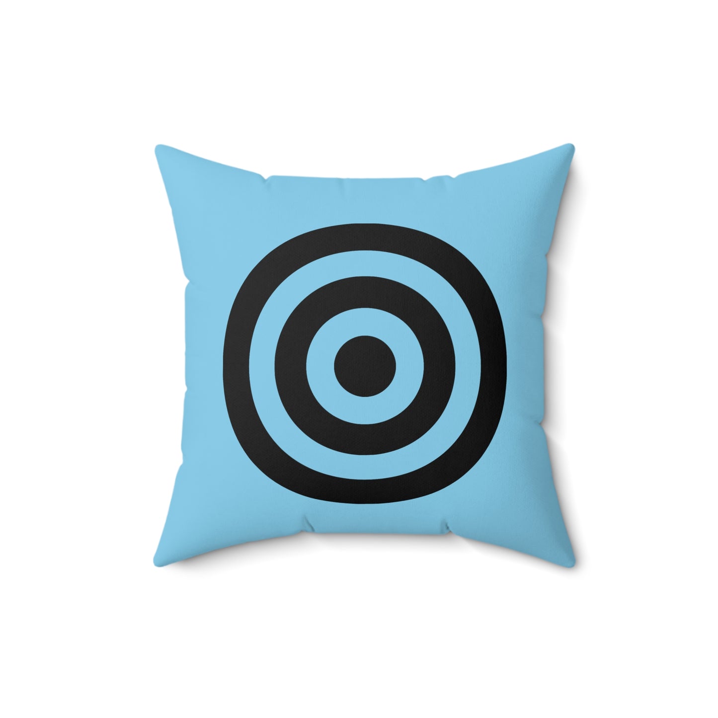 Sky Blue, Black Retro Target Cushion Pillow