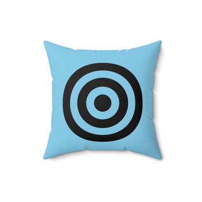 Sky Blue, Black Retro Target Cushion Pillow