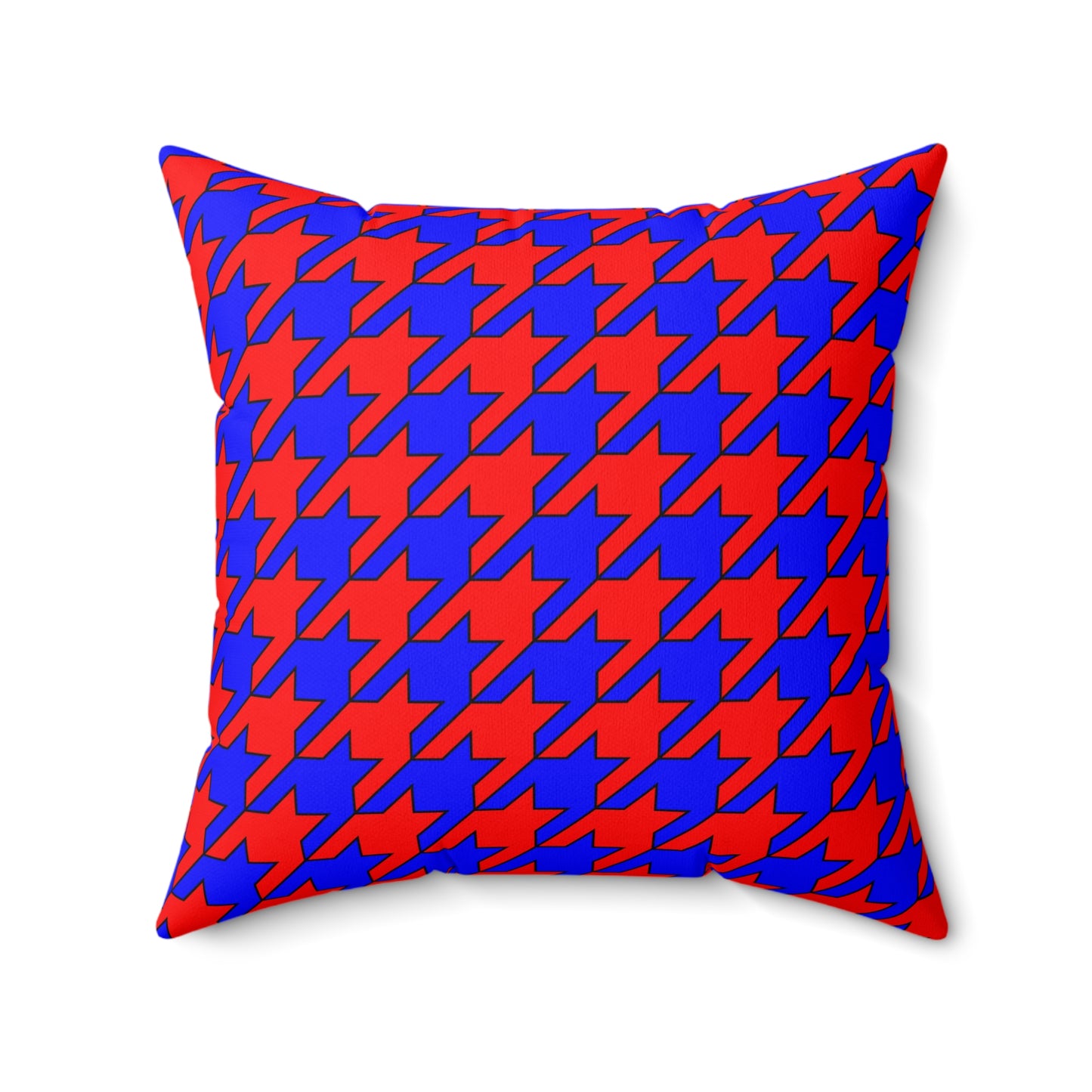 Blue, Red Retro Houndstooth Cushion Pillow