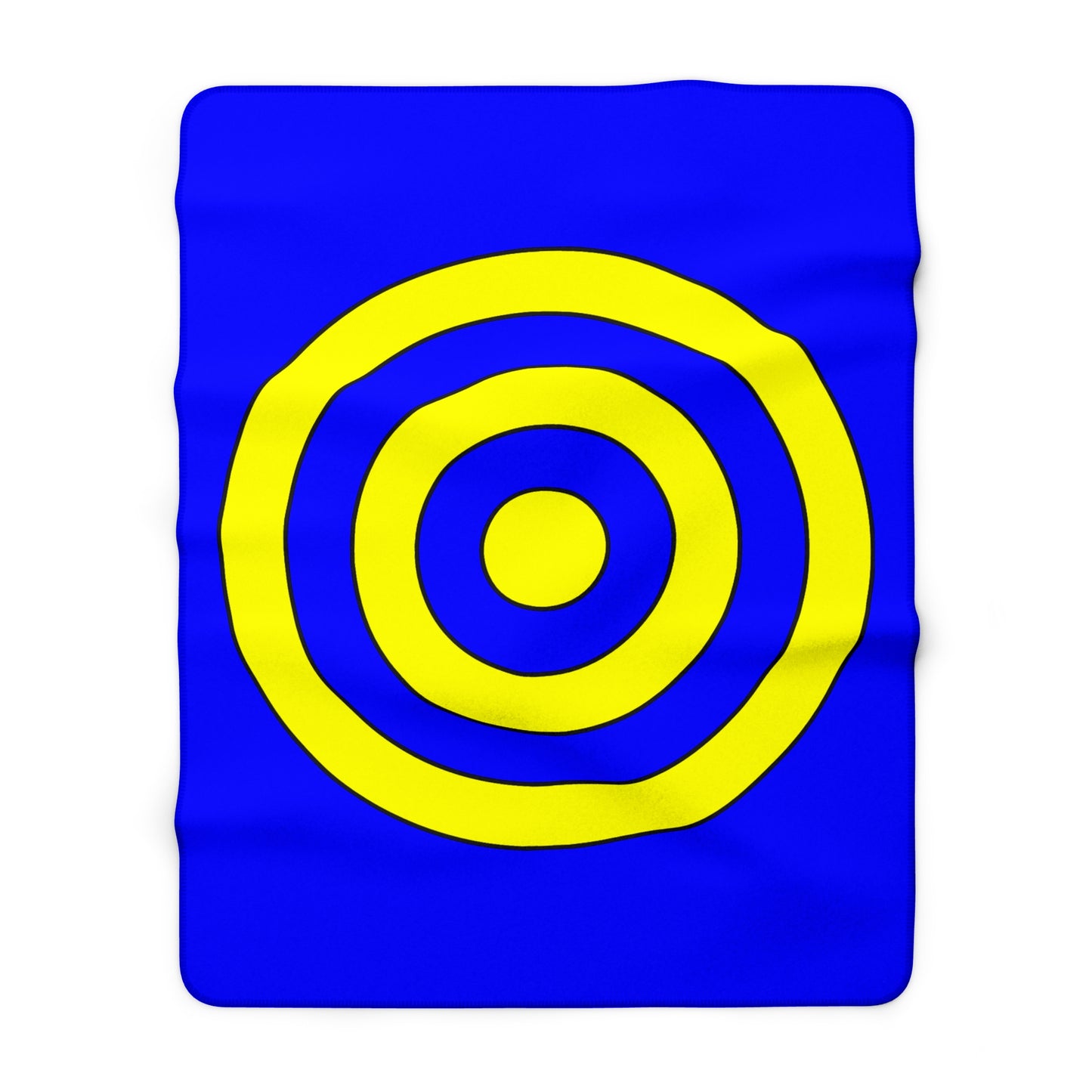 Blue, Yellow Retro Target Blanket Throw